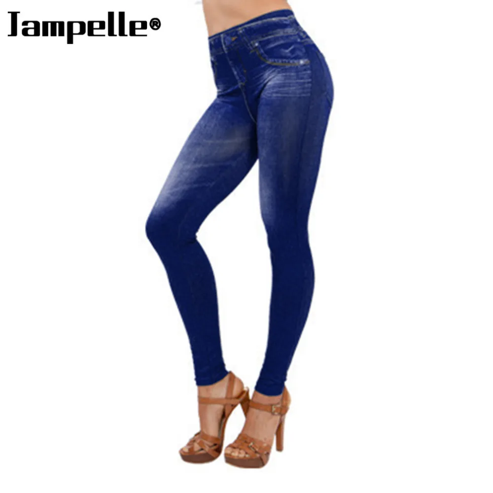 Buy Sexy Women Denim Leggings Seamless Jeans Warm Slim