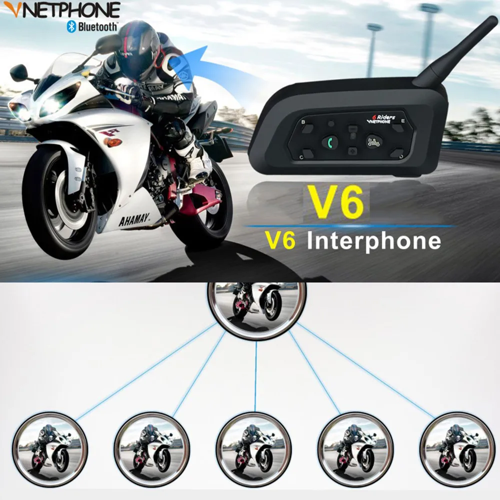 2 uds auriculares inalámbricos Bluetooth Intercomunicador de motocicleta 1200m Multi-interfono parl