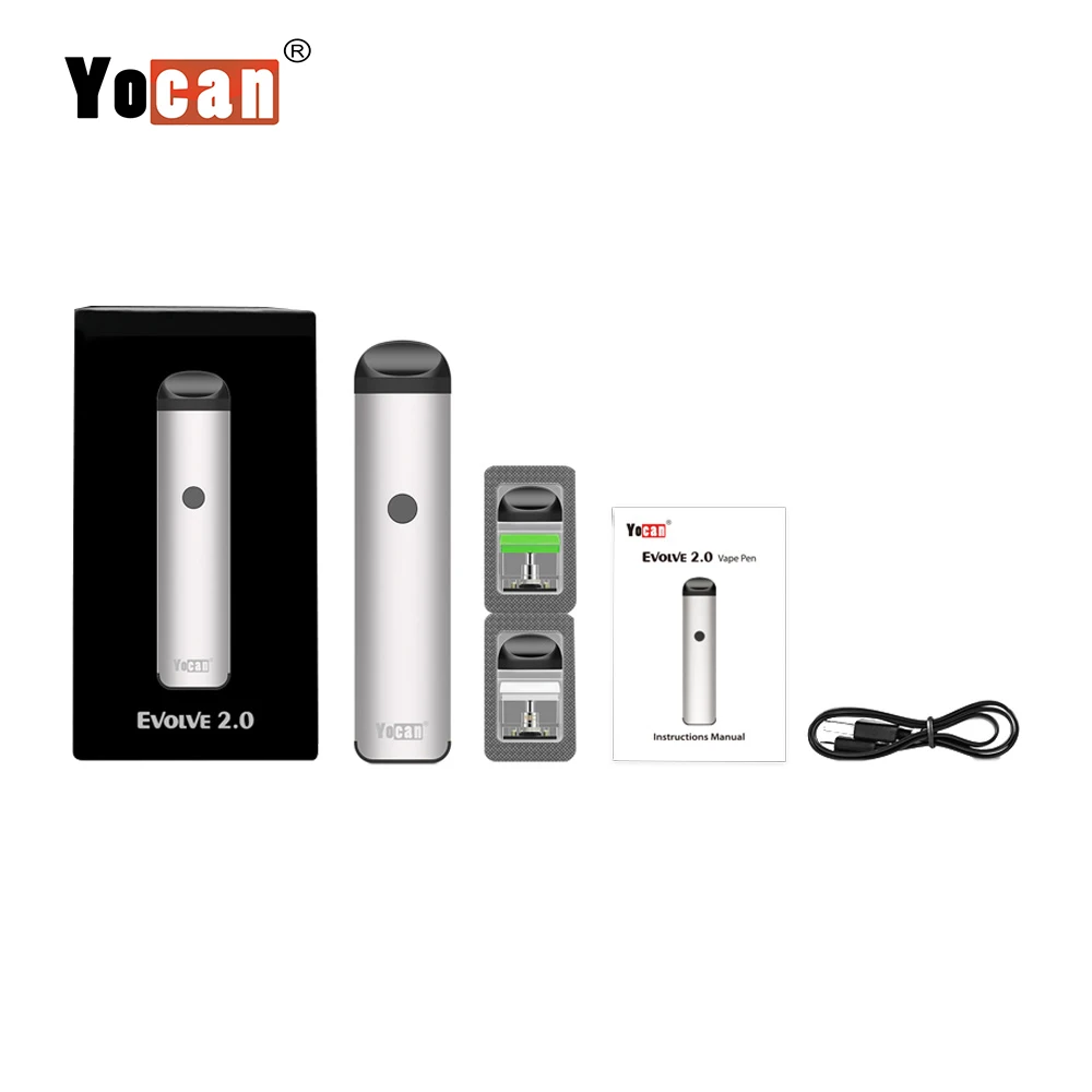 Оригинальный Yocan Evolve 2 0 Pod Vape KIT встроенный аккумулятор 650 мАч и керамическая
