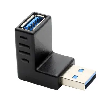 

500pcs/lot Right Angle USB3.0 AM to AF L Shape Adapter Converter USB 3.0 A Male to A Female 90 Degree Angle Plug Down