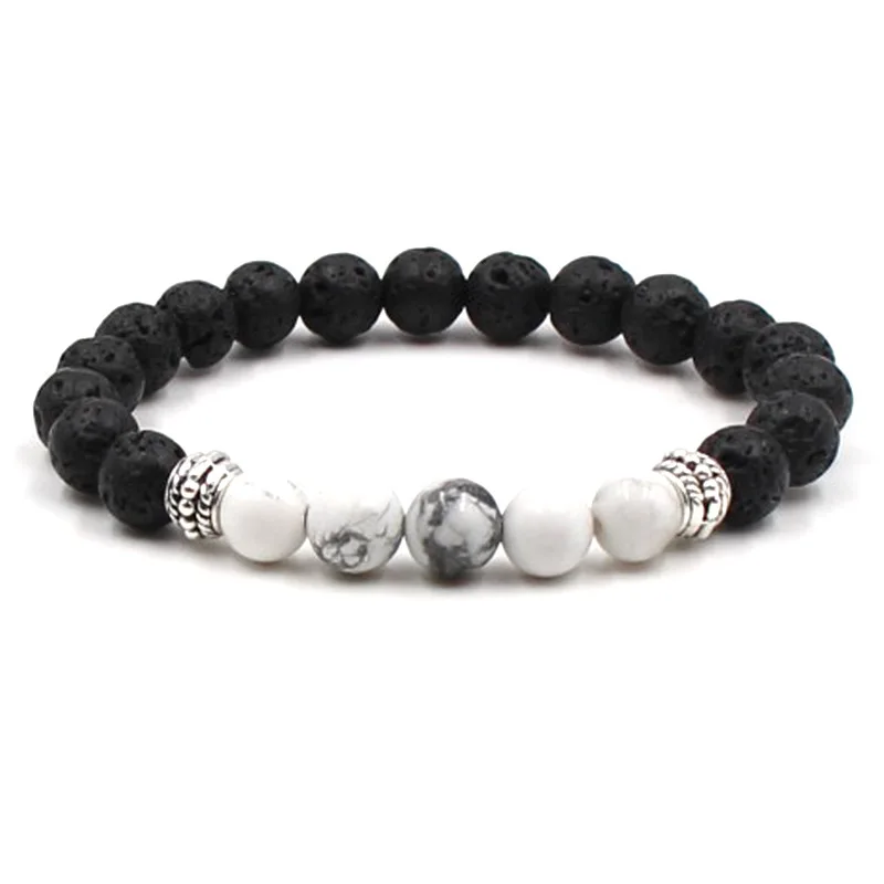 

7 Colors Essential Oil Perfume Diffuser 8mm Black Lava Stone Beads Bracelet Tiger's Eye Beads Bracelet Stretch Yoga Jewelry