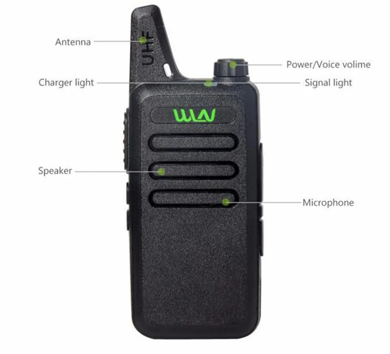 NEW Radio Walkie Talkie WLN KD-C1 5W UHF 400-470MHz CTCSSDCS TOT VOX Scan Squelch Two Way Radio MINI-handheld Transceiver (12)