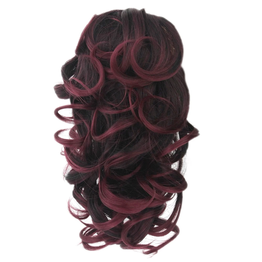 

Soowee 8 Colors Short Curly Hairpiece Synthetic Hair Blonde Burgundy Clip In Hair Extension Little Pony Tail Claw Ponytails