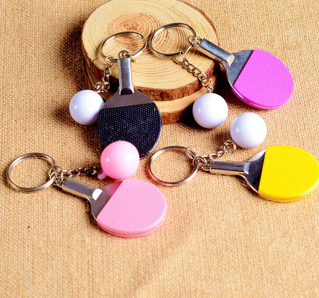 Best Offers 7 Color Sport Ping Pong Table Tennis Ball Badminton Bowling Ball Keychain Key Chain Keyring Key Ring Souvenir Gift