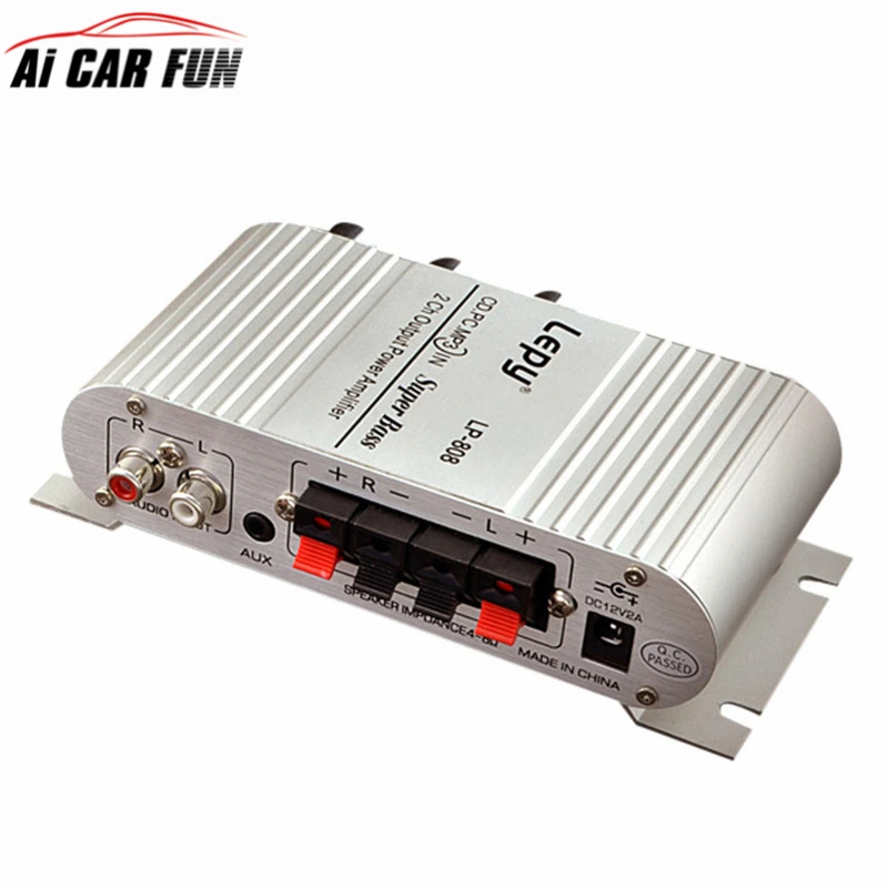 12V Hi Fi Stereo Audio Amplifier Home Hi Fi Bass Speaker Loudspeaker with USB Port FM