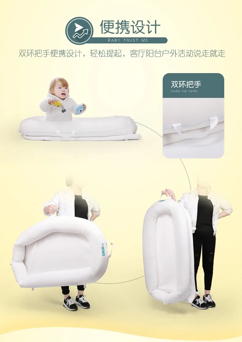 Хлопок мягкий и сжимающий дизайн портативная кроватка многофункциональная с простым матрасом bionic дизайн детская кровать соспальная кроватка