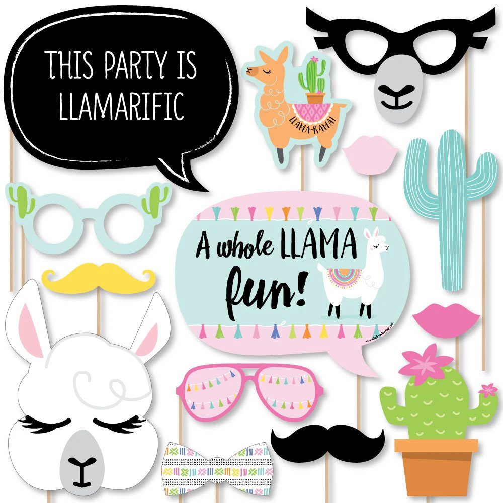 Лама весело ламы Fiesta Baby Shower День рождения пользу Photo Booth Реквизит комплект 20 шт.