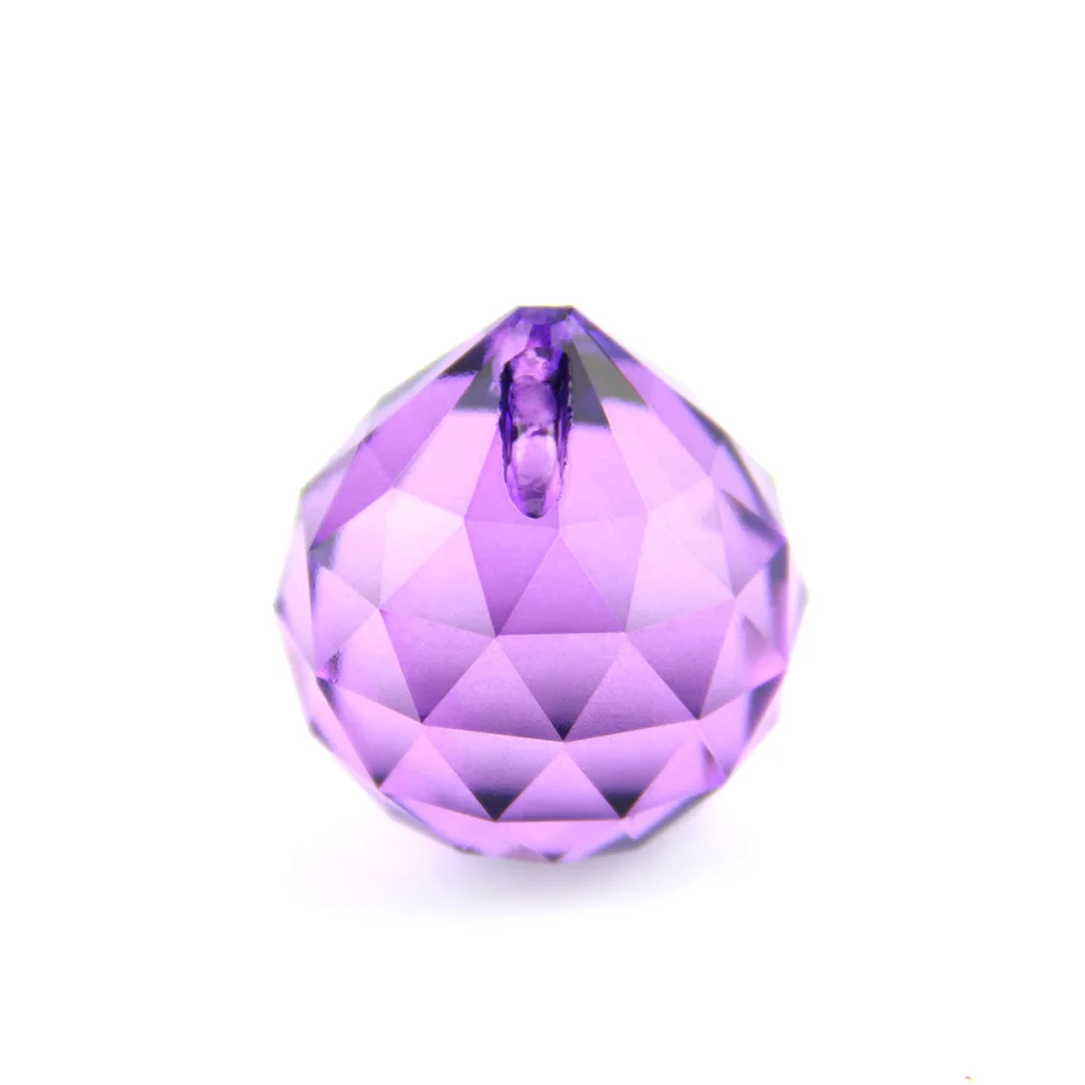 10 шт./лот, 40 мм Фиолетовый Цвет Кристальный граненый шар Стекло призматические шары X-MAS украшения