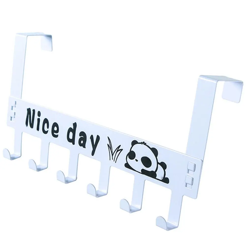 Durable Door Hook Living Room Wall Hanger Hat Durable Kitchen 6 Hooks Bearing Black White Color Bearing