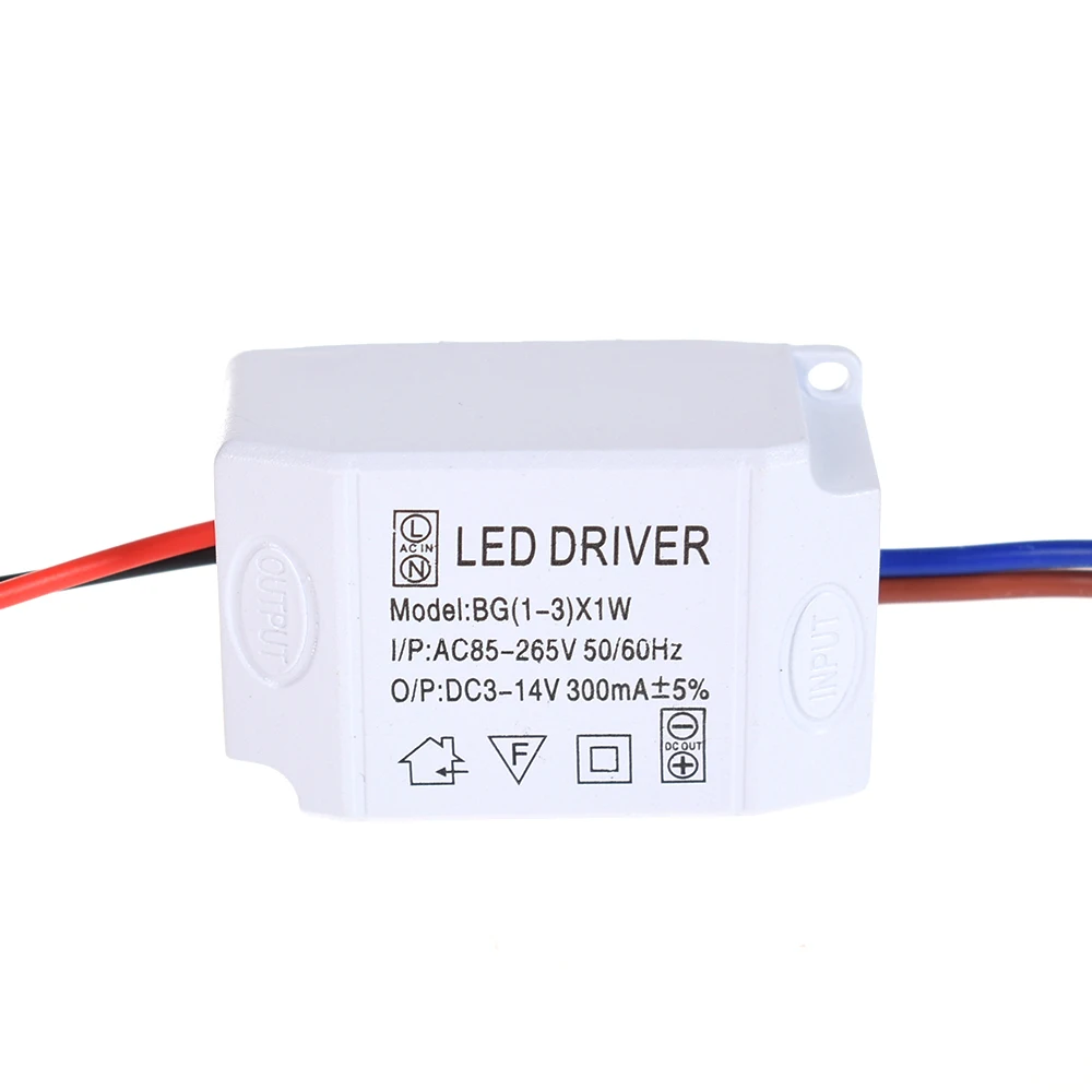1X AC 85V 265V к DC 3V 14V светодиодный электронный трансформатор драйвер питания 3X1W