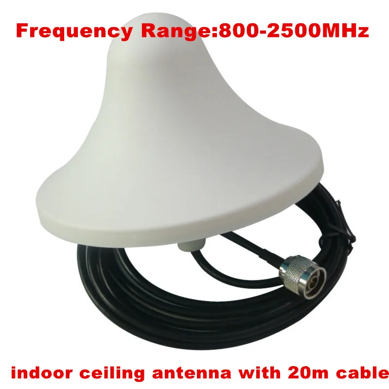 

800-2500MHz Omni-directional internal antenna with N male connector with 20m cable for gsm 3g cdma dcs cell phone signal booster