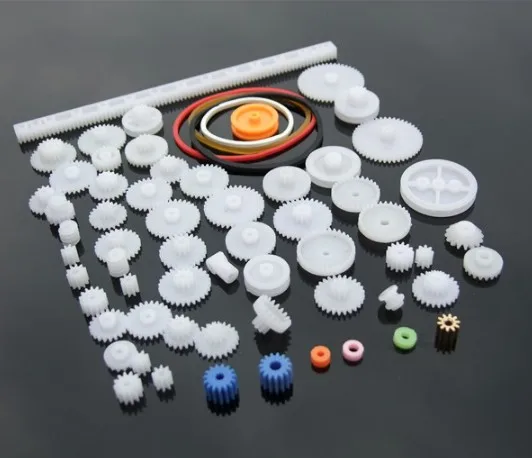 60 pcs/lot Plastic Gear Set DIY Rack Pulley Belt Worm Single Double Gears