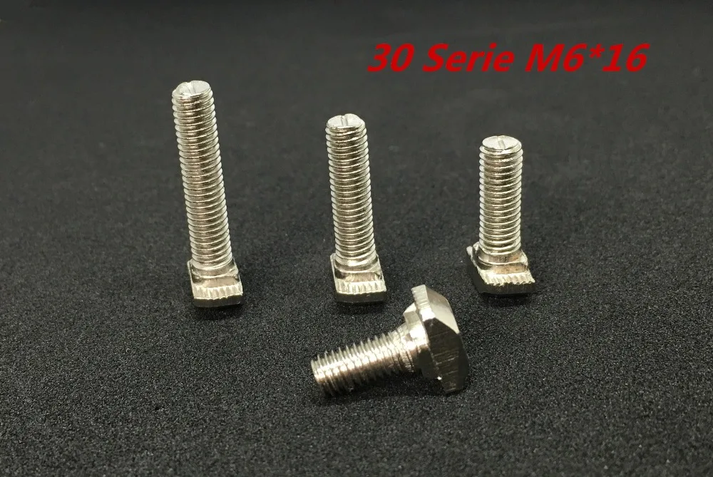 200pcs/lot M6*16 Hammer Head T Bolt Aluminum Connectors T Head Screws