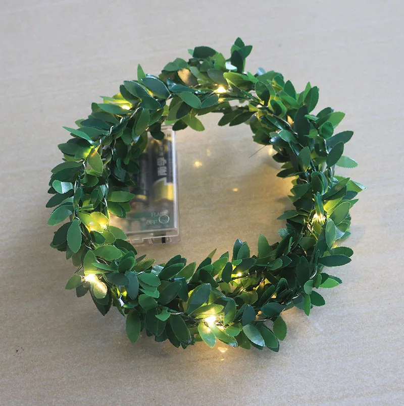 Rustic Wedding Foliage LED copper wire String Lights for Wedding Table Decorations Tiny Leaves christmas party Home Tableware 