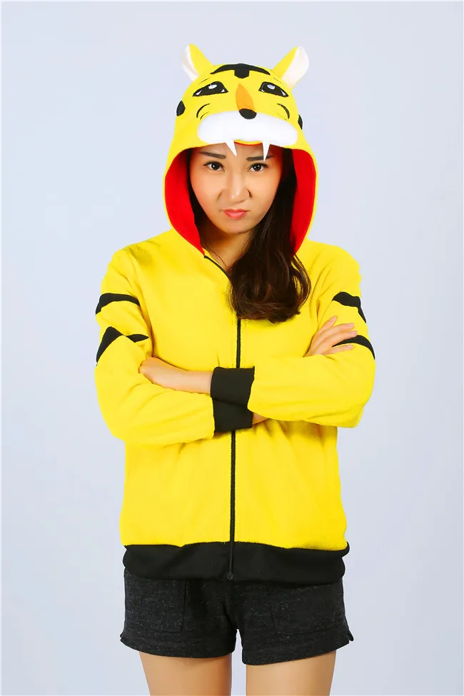 

Yellow Tiger Hooded Hoody Sweatshirt Tracksuit Adult Hoodie Costume Cosplay moleton feminino ropa deportiva mujer