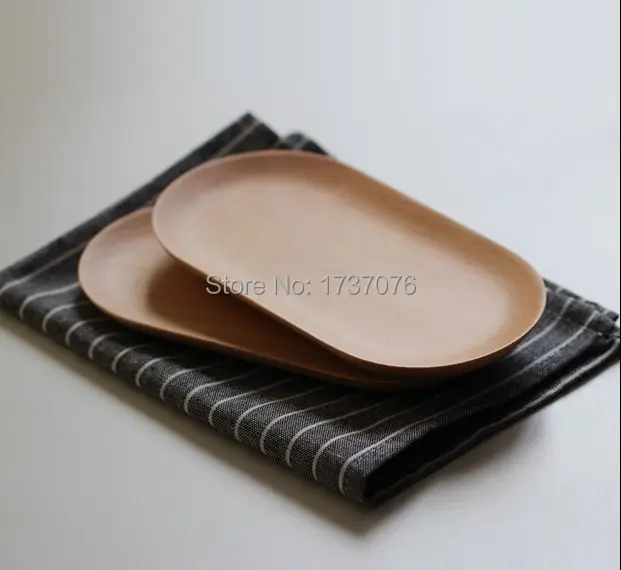 1pc Beech Wooden sushi plate set  oval shape dinne...