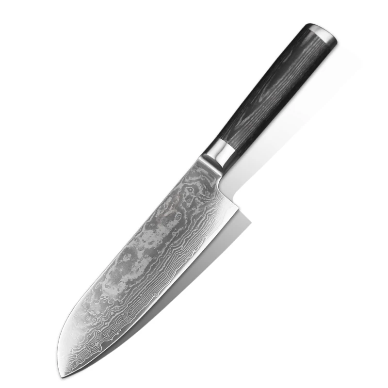 XINZUO 7 дюймов нож Santoku 67 слой Китай нож шеф-повара Дамасская нержавеющая сталь Профессиональный кухонный нож с деревянной ручкой Pakka - Цвет: HX Santuko Knife