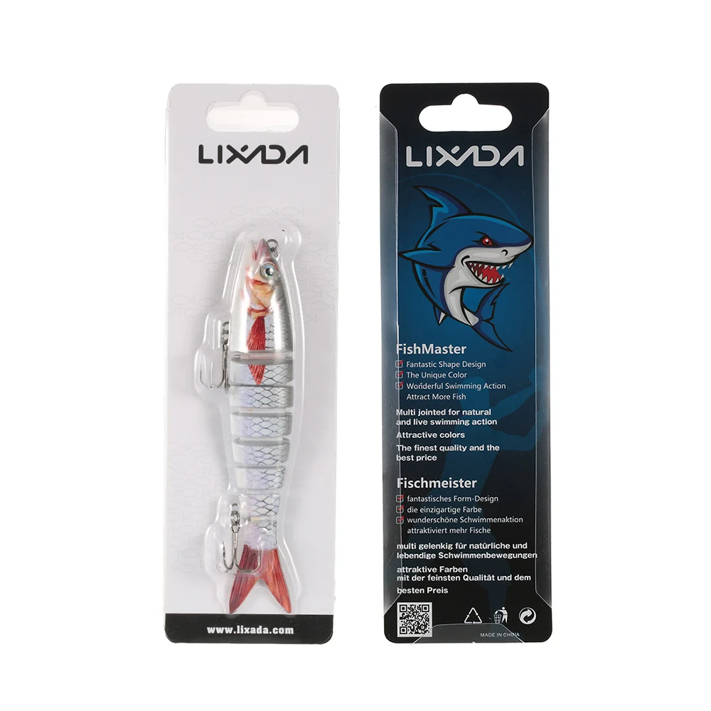 Lixada 13,5 см/20 г рыболовные приманки 8 шарнирные разделы приманка для форели жесткая приманка с крючком для Карп Рыбалка