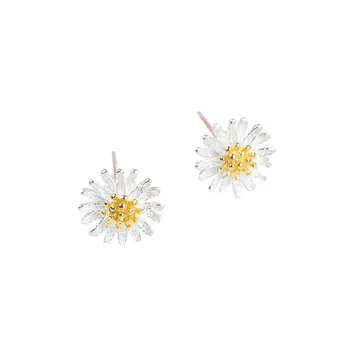 

Korean Style Earrings Wholesale Fashion Small Daisies Earrings S925 Sterling Silver Sun Flower Earring