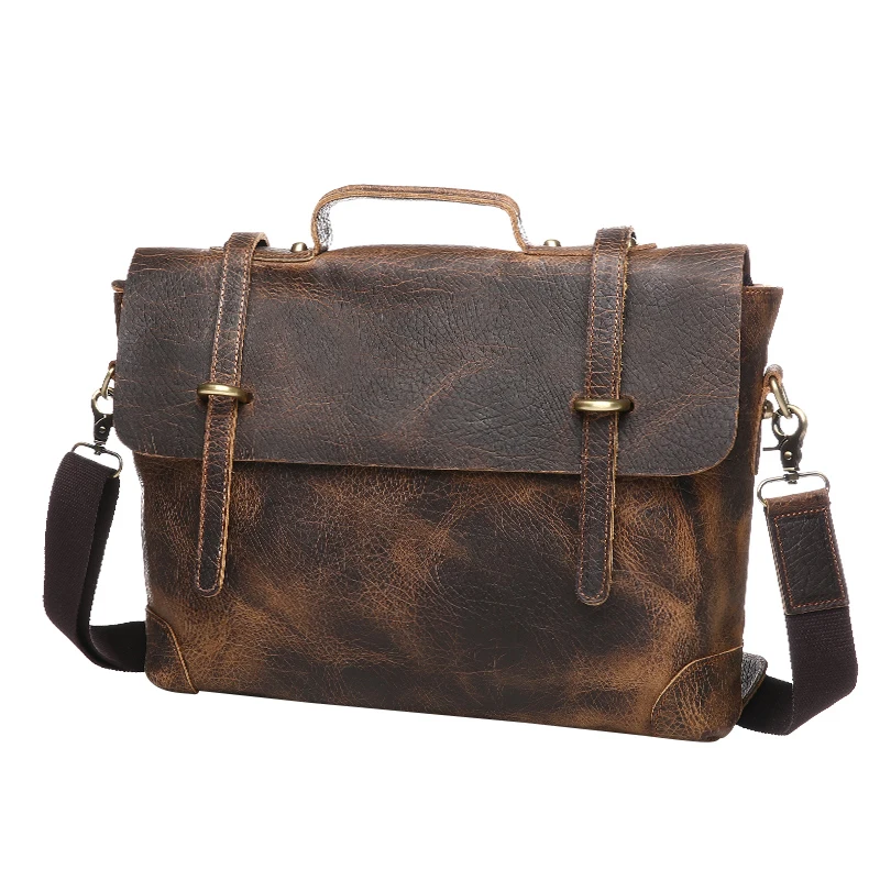 مصمم حقائب عالية الجودة جلد طبيعي رجل حقيبة فاخرة حقيبة لابتوب الذكور حمل حقيبة الكتف Crossbody حقيبة للرجال