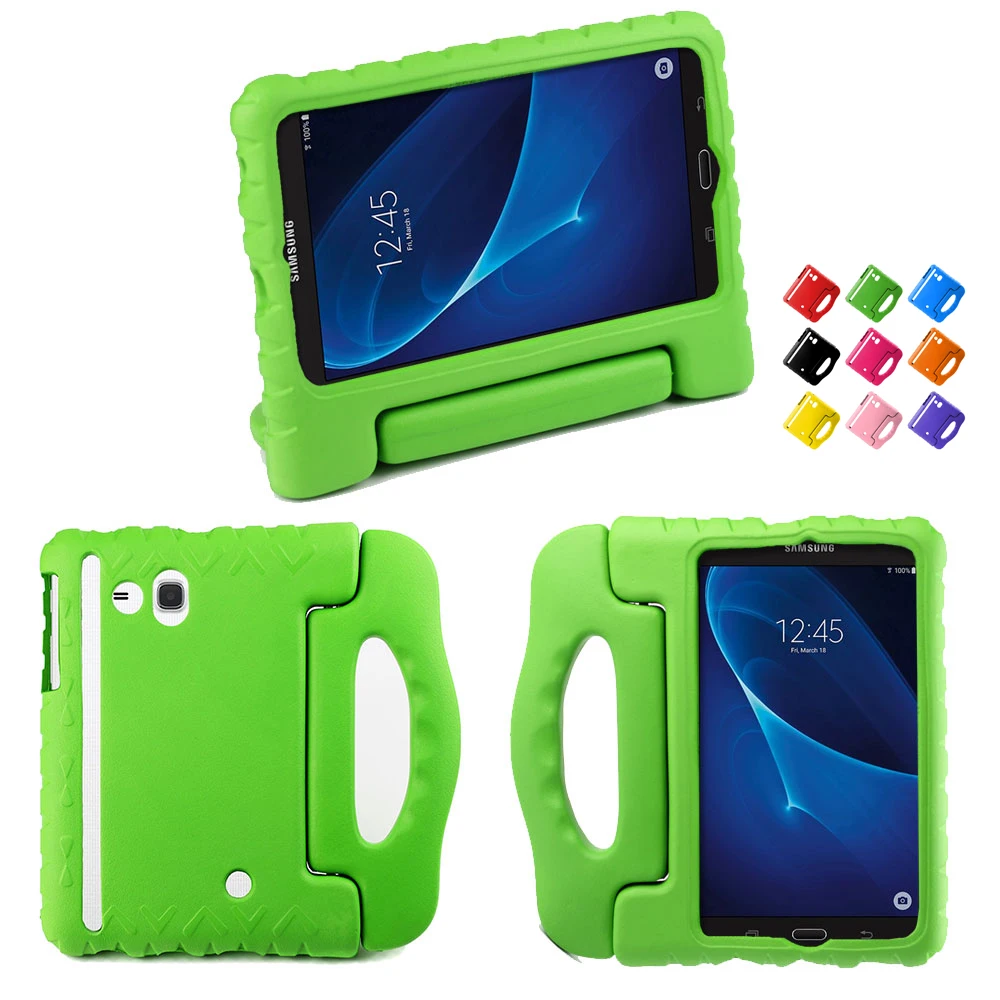 

Safe Kid Shockproof Protective Cover Silicone Grip Carrying Handle Case for Samsung Tablet 7 inch Universal P3200 Curved