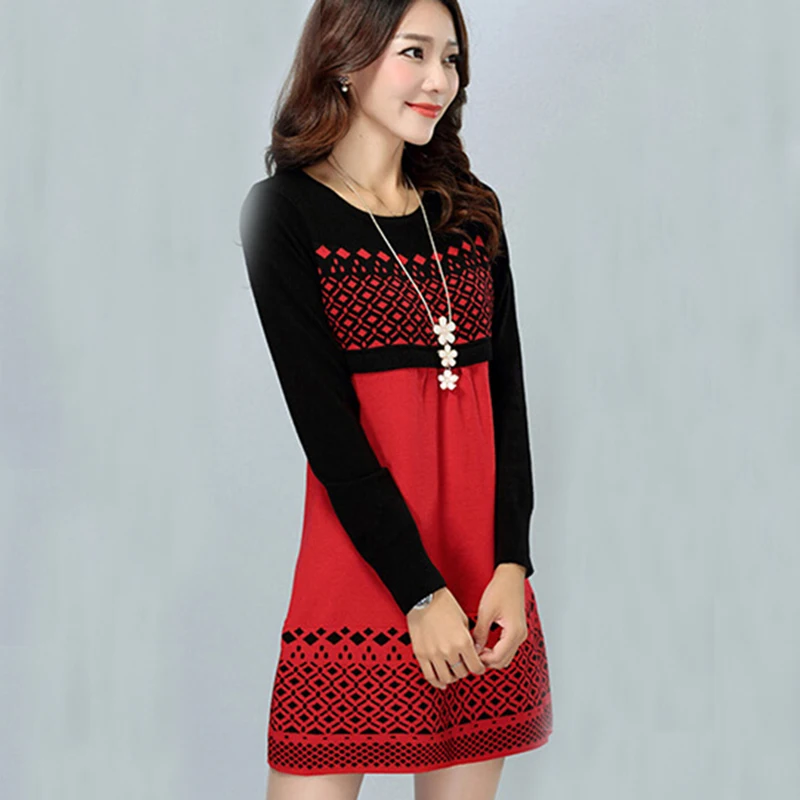 Autumn-Winter-Warm-Sweater-Dress-Women-O-Neck-Sexy-Knitted-Dresses-Long-Sleeve-Patchwork-Mini-Pullovers (4)