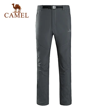 

CAMEL Winter Men Hiking Pants Outdoor Softshell Trousers Waterproof Windproof Thermal for Camping Ski Climbing