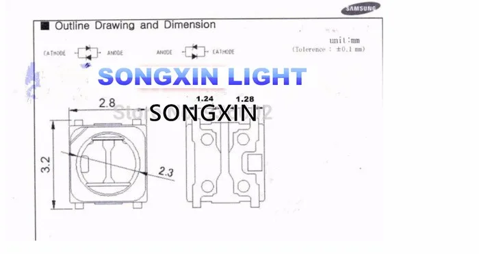 500 шт. специальная светодиодная подсветка флип чип LED 1 5 Вт 3 в 3228 2828 SPBWH1322S1KVC1BIB