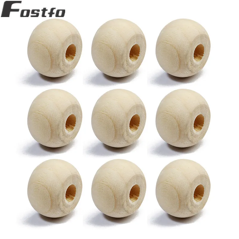 

Fostfo 50pcs/lot DIY Natural Round Ball Wood Beads For Jewelry Making Spacer Beads For Crafts Diy 14*9mm Jewelry Accessories