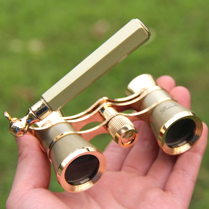 high quality Mini Opera Theater Glasses 3x25 Brass Coated Lens Binocular Telescope Gold Handle Glasses for Watching high quality Mini Opera Theater Glasses 3x25 Brass Coated Lens Binocular Telescope Gold Handle Glasses for Watching