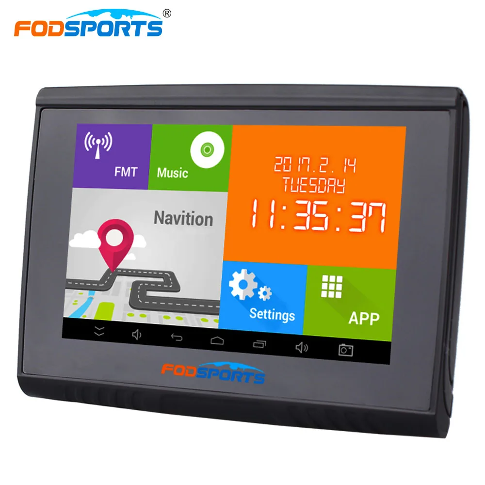 Fodsports 5,0 дюймов Android 4.4.2 мотоцикл gps навигация 512 Мб 8 Гб Вспышка wifi Bluetooth Автомобильный навигатор Бесплатные карты