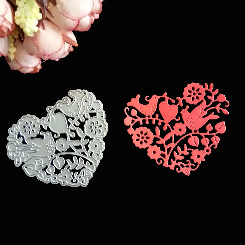 

Bird Love Heart Metal Die Cutting Dies Stencil DIY Scrapbooking Album Decorative Embossing Folder Suit Paper Cards