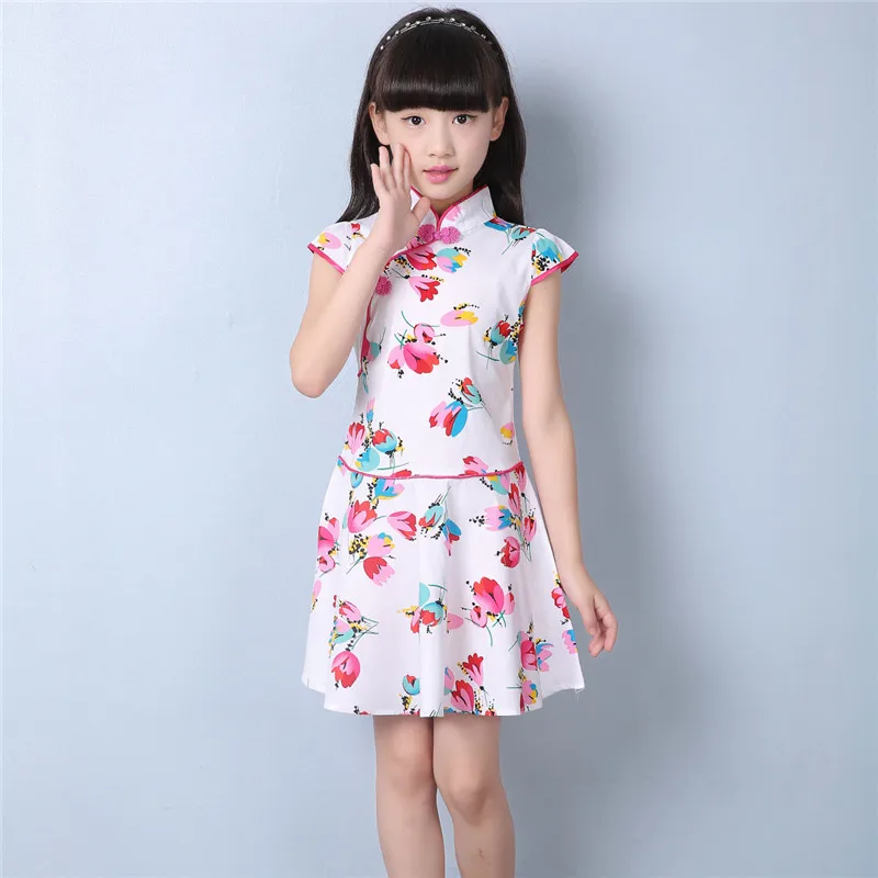 Платье для девочек в китайском стиле; повседневная детская одежда; элегантные вечерние платья в винтажном стиле для малышей; летнее платье для девочек; одежда для детей - Цвет: Style Six