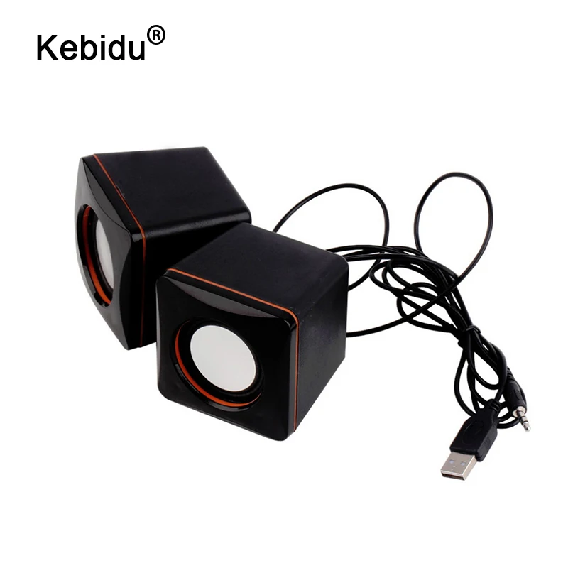 

kebidu A pair 3.5mm Jack USB 2.0 Stereo Multimedia Desktop Computer Notebook Music Speaker Home Theater Party Speaker for PC