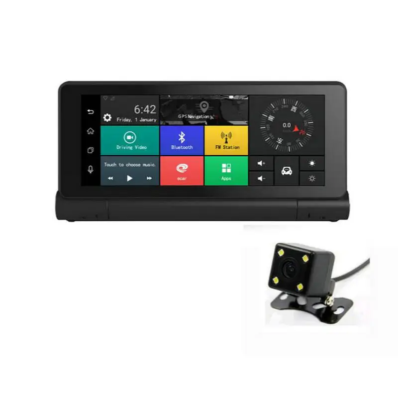 1Set 4G Mirror Car DVR Recorder with 1080P WIFI Dashcam 7 Inch GPS Navigator Remote