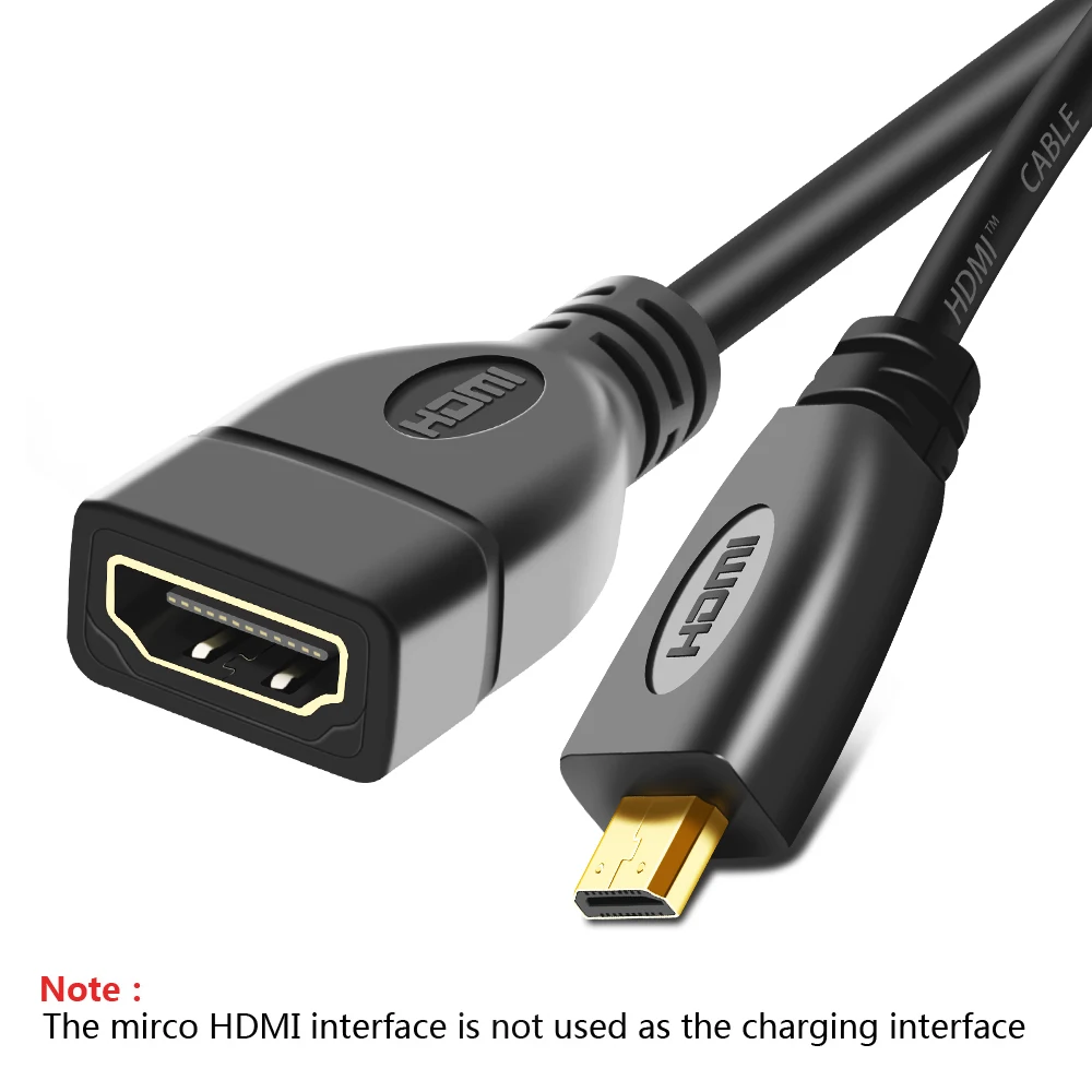 3D 1080P Micro HDMI Male to HDMI D type Female Adapter Cable Convertor For HDTV Projector TV Flat Camera Moblie phone