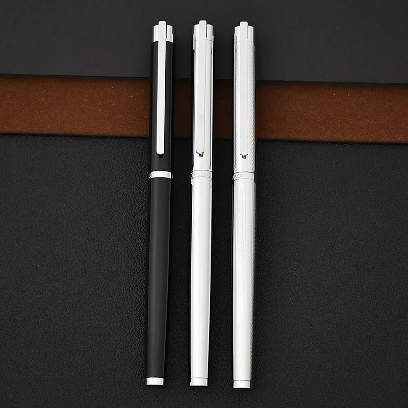

JINHAO Brand 126 Silver Black Metal Ink Fountain Pen For Calligraphy Writing Office School Supplies Student 1945