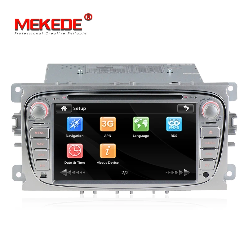 Best In stock 2DIN Car DVD Player GPS Navi for Ford Focus Mondeo Galaxy Kuga with Audio Radio Stereo Head Unit BT RDS Free MAP MIC 4