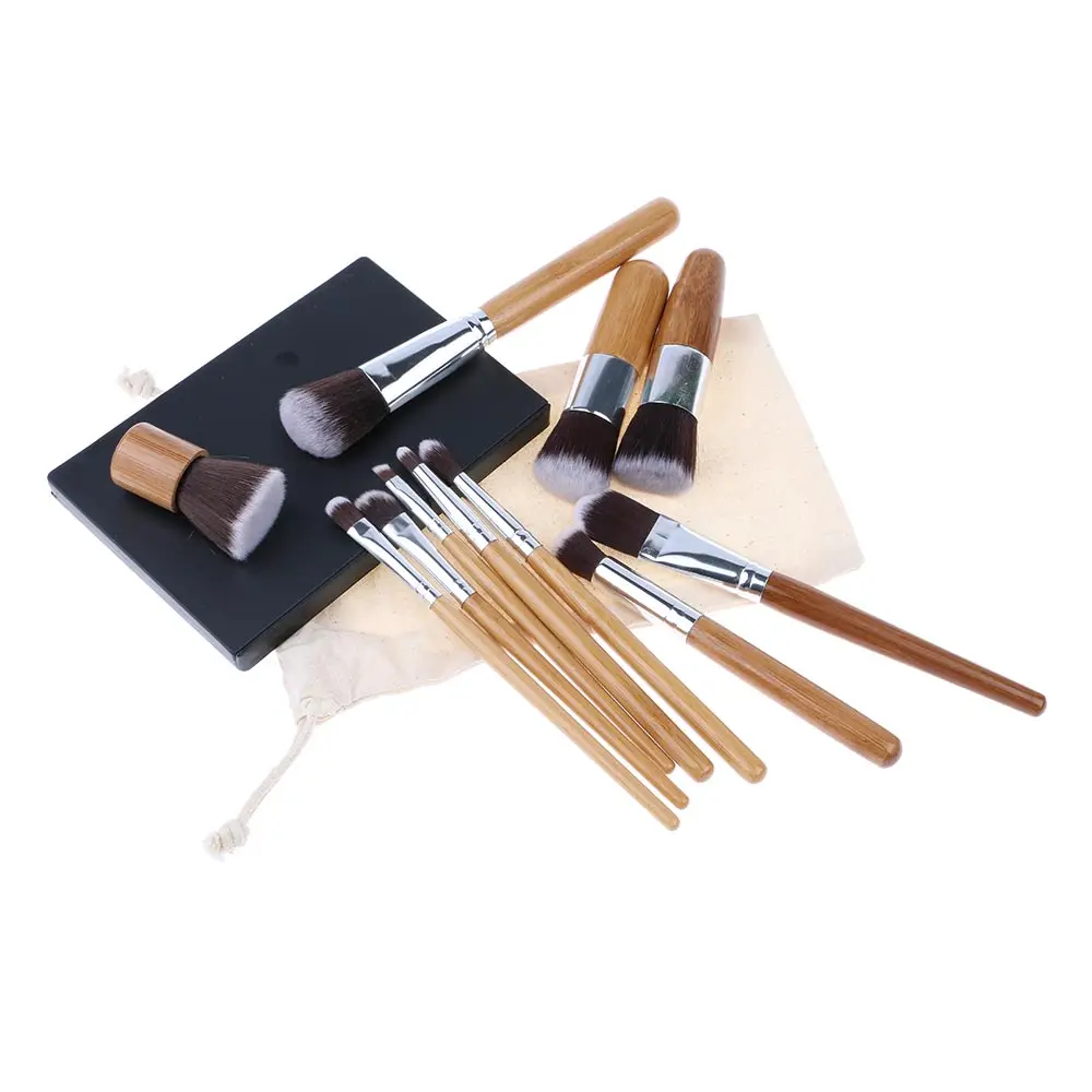 15 Colors Concealer EyeShadow Palette Kit with 11Pcs Bamboo Makeup Powder Brush