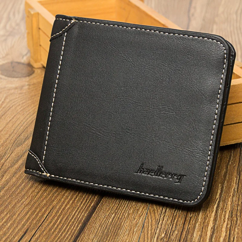 

Baellerry High Quality Leather Wallet Men Purses Small Short Horizontal Vertical Wallets Vintage Dull Polish carteira masculina