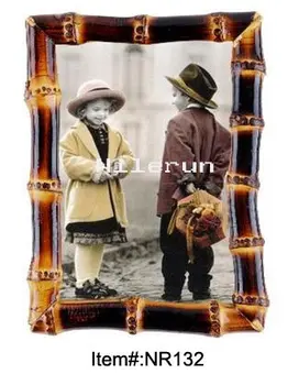 

carbonized black bamboo root photo frame for 4x6"