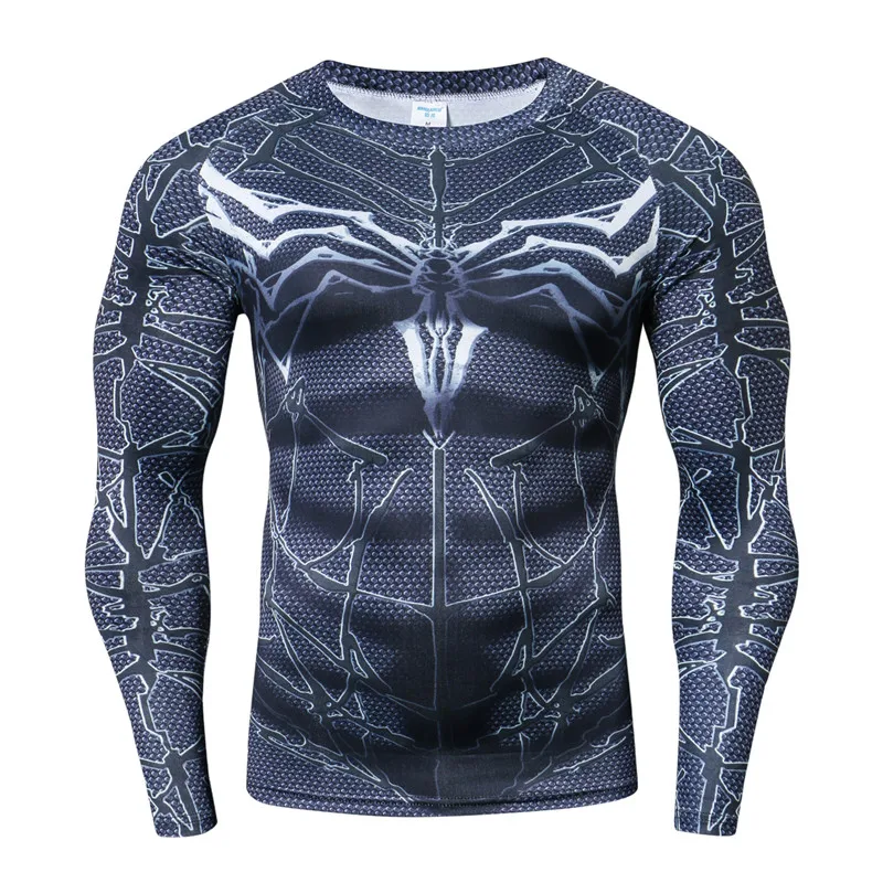 

Venom 2019 T-Shirts Printed Compression Cosplay Costume Men T-Shirts Long Sleeve High Elastic Fitness Tee Male Clothing Tops