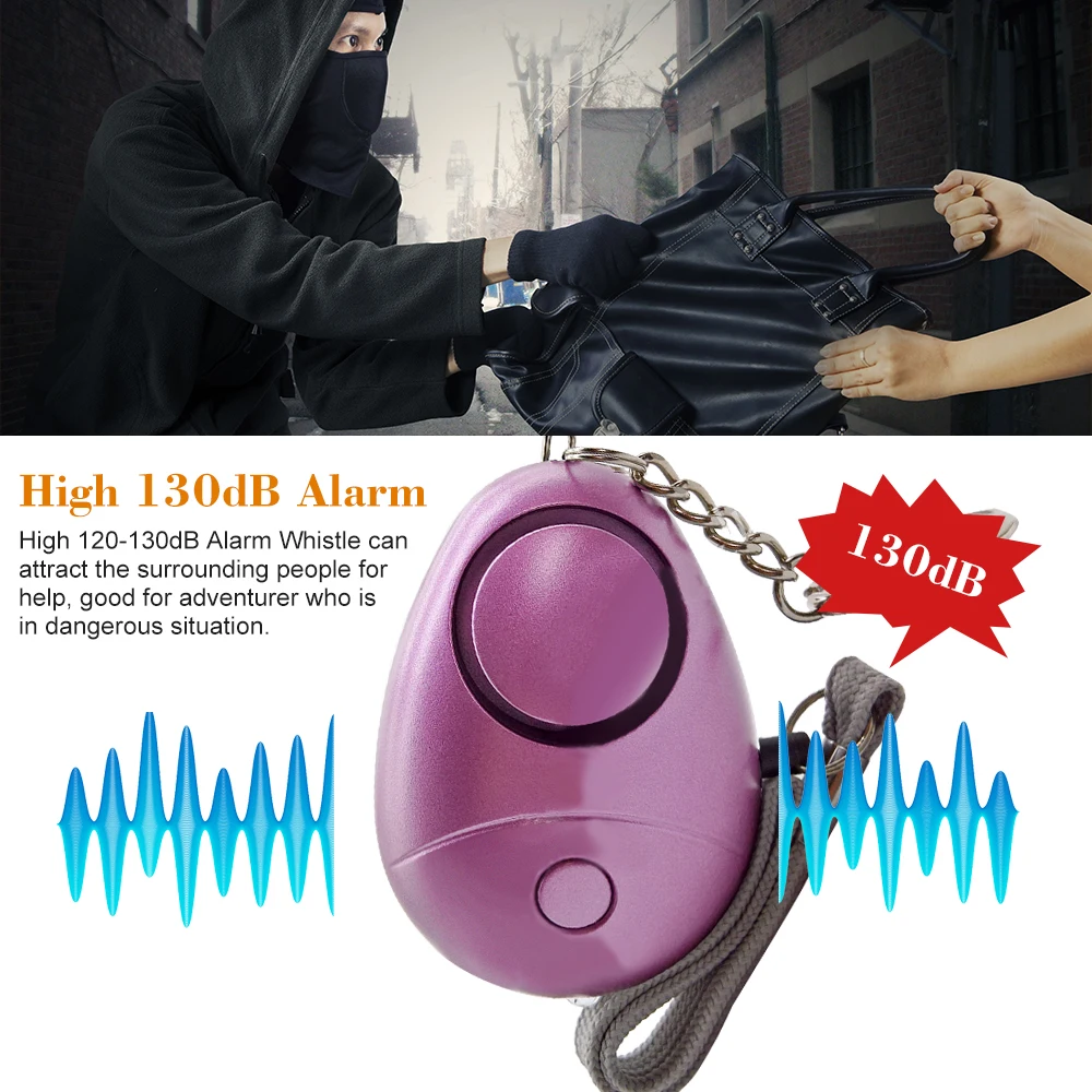 

Personal Alarm 120-130dB Safe Sound Emergency Self-Defense Security Alarm Keychain LED Flashlight forWomen Kids Elderly Explorer
