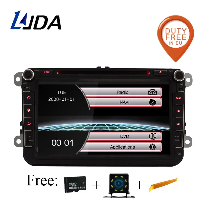 

LJDA Car Multimedia player For VW POLO PASSAT b6 golf 5 Skoda Octavia SEAT LEON wifi radio dvd automotivo GPS 2 Din Autoradio