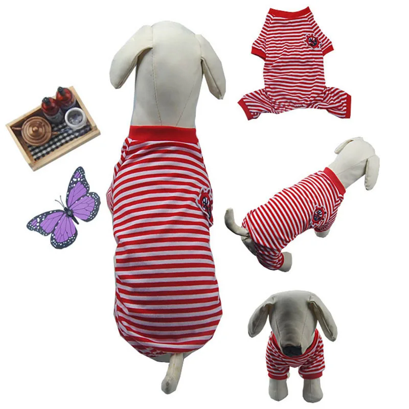 Kawaii Pet Shop Sailor Striped Four foot Pet Clothes Dog Clothing