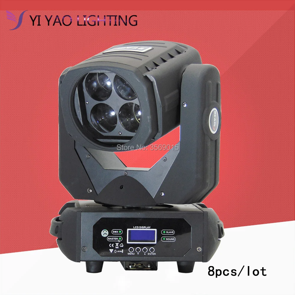 

8pcs/lot 4x25w Super Beam DMX512 Moving Head Light Professional DJ /Bar Stage