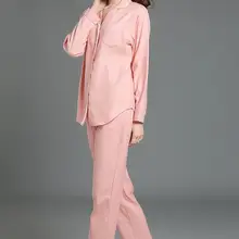 Брендовые розовые женские пижамные комплекты, модная весенняя одежда для сна, хлопковый Женский комплект, милый подарок