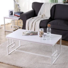 Metal Chinese Iron Long Simple Fashion Large-sized Apartment Living Room Wood Glass Top With Metal Coffee Tea Table