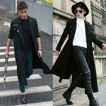 

2019 Korean Fashion Long Coat Winter Warm Jacket Men's Trend Suit Collar Windbreaker High Quality