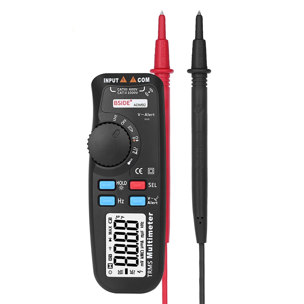 

Digital Multimeter Auto Range True RMS 6000 Counts AC/DC Voltage current tongs Resistance Diode Capacitance Temperature Tester